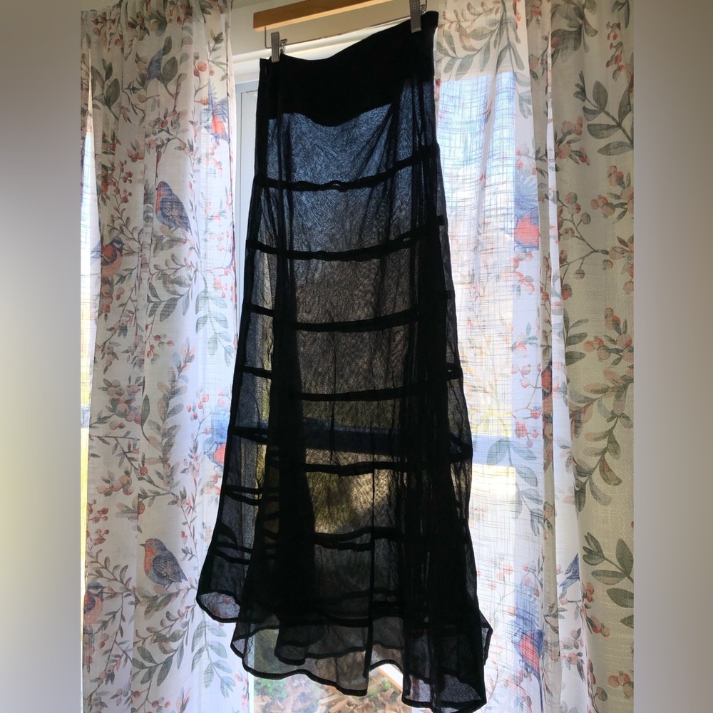 Black Sheer Free People Maxi Skirt fits S/M #maxi #freepeople #skirt #black